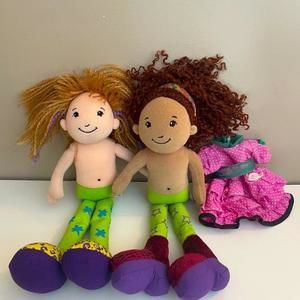 Groovy Girls Plush Dolls 12” Siri and Solana 2000 2001 Manhattan Toy Soft